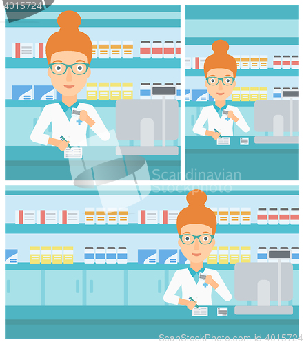 Image of Pharmacist writing prescription.