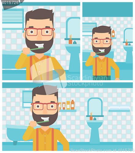 Image of Man brushing teeth.