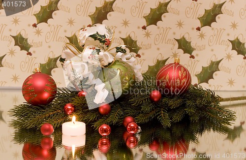 Image of candle christmas bow