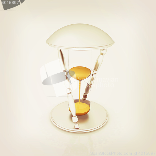 Image of Transparent hourglass. Sand clock icon 3d illustration. . 3D ill