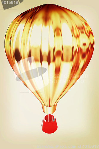 Image of Hot Air Balloons with Gondola. 3D illustration. Vintage style.