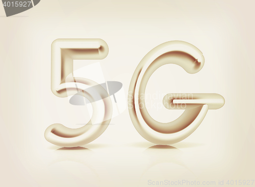 Image of 5g modern internet network. 3d text . 3D illustration. Vintage s