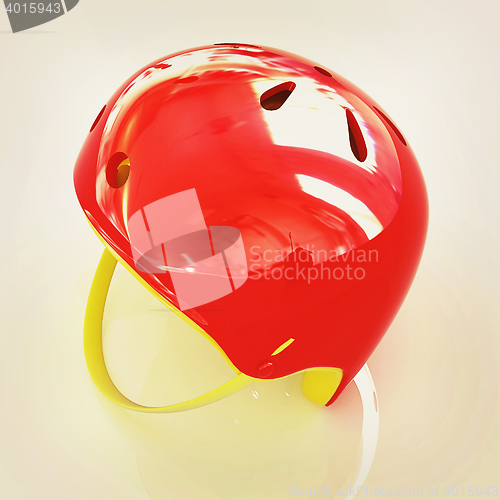 Image of Bicycle helmet . 3D illustration. Vintage style.