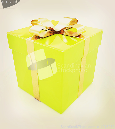 Image of Bright christmas gift. 3D illustration. Vintage style.