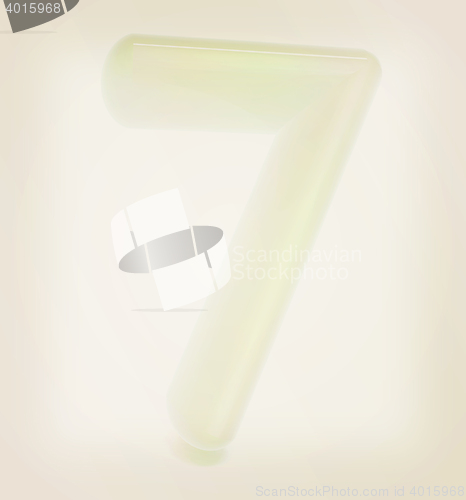 Image of Glossy 3d number \"seven\". 3D illustration. Vintage style.