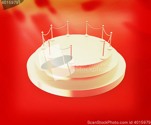 Image of 3D podium. 3D illustration. Vintage style.