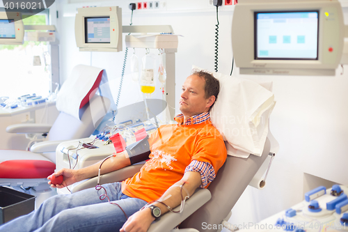 Image of Blood donor at donation.