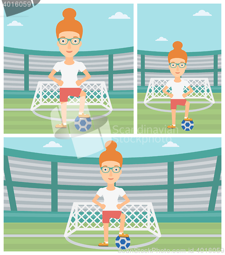 Image of Football player with ball vector illustration.