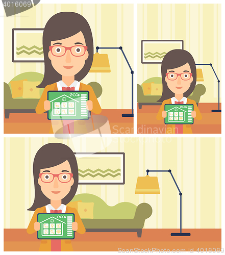 Image of Smart home automation vector illustration.