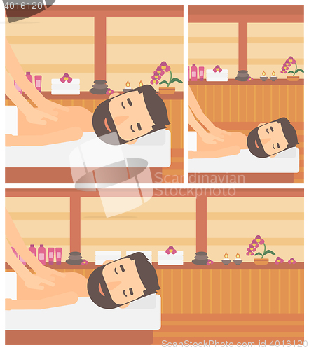 Image of Man recieving massage vector illustration.