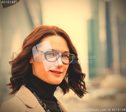 Image of european middle-aged woman with glasses