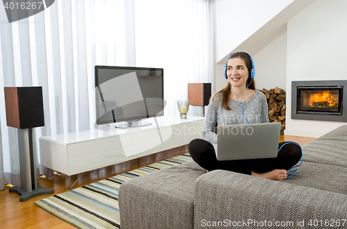 Image of Working at home while listen music