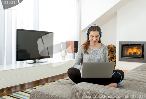 Image of Working at home while listen music
