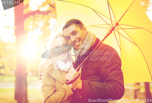 Image of romantic couple in the autumn park