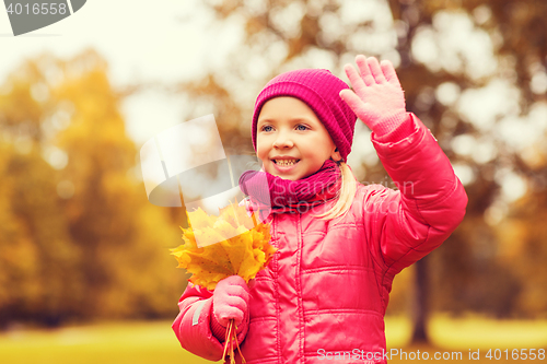 Image of happy beautiful little girl portrait outdoors