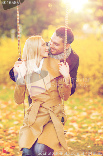 Image of romantic couple in the autumn park