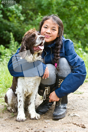 Image of Girl with a dog