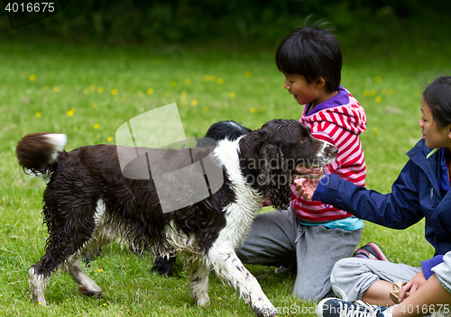 Image of Child and dog