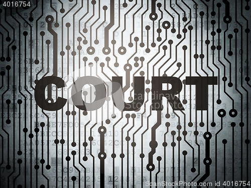 Image of Law concept: circuit board with Court