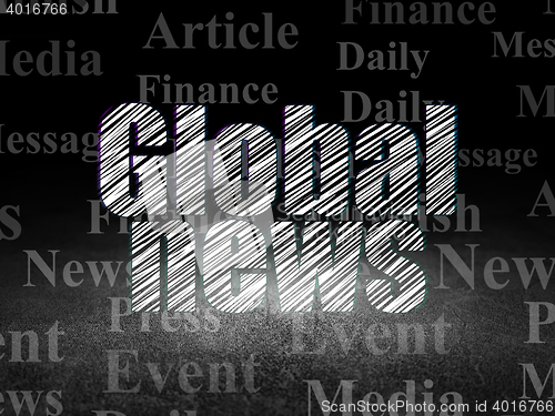 Image of News concept: Global News in grunge dark room