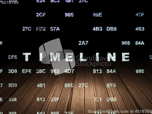 Image of Time concept: Timeline in grunge dark room