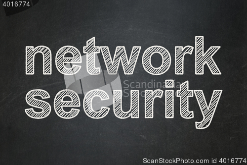 Image of Protection concept: Network Security on chalkboard background