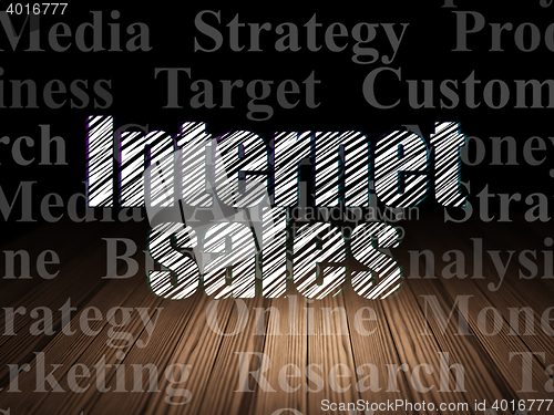 Image of Advertising concept: Internet Sales in grunge dark room