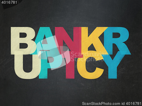 Image of Finance concept: Bankruptcy on School board background