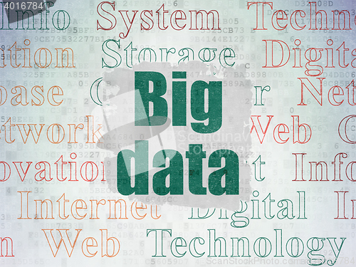 Image of Data concept: Big Data on Digital Data Paper background