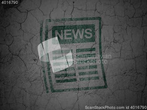 Image of News concept: Newspaper on grunge wall background