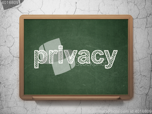 Image of Security concept: Privacy on chalkboard background