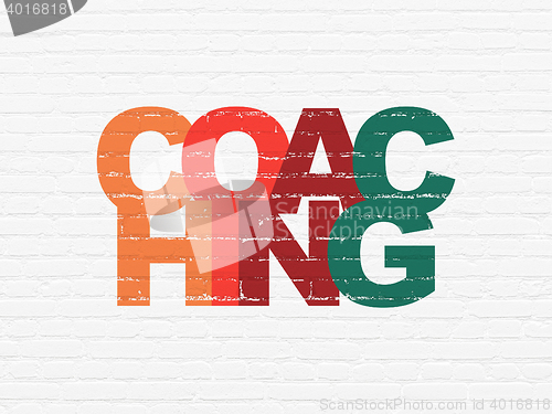 Image of Learning concept: Coaching on wall background