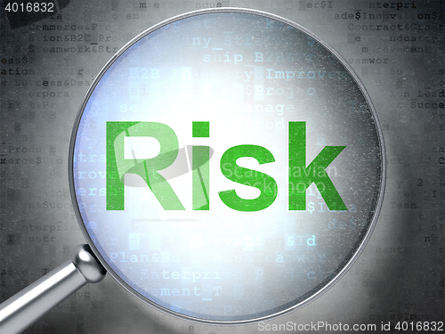 Image of Business concept: Risk with optical glass