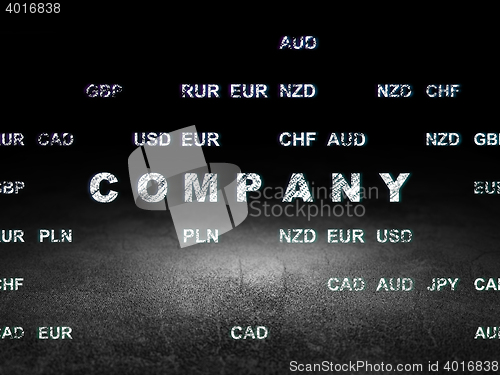 Image of Finance concept: Company in grunge dark room