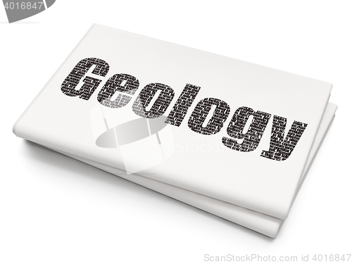 Image of Learning concept: Geology on Blank Newspaper background