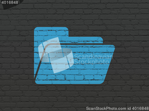 Image of Business concept: Folder on wall background