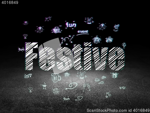 Image of Entertainment, concept: Festive in grunge dark room