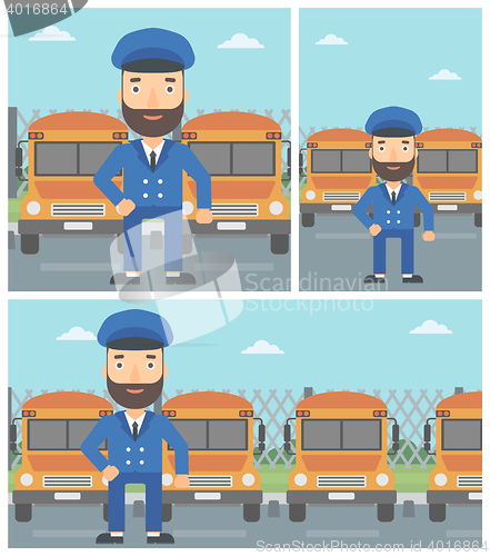 Image of School bus driver vector illustration.