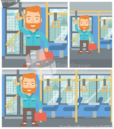 Image of Man traveling by public transport.