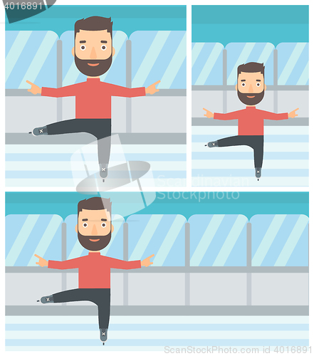 Image of Male figure skater vector illustration.