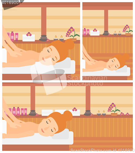 Image of Woman recieving massage vector illustration.