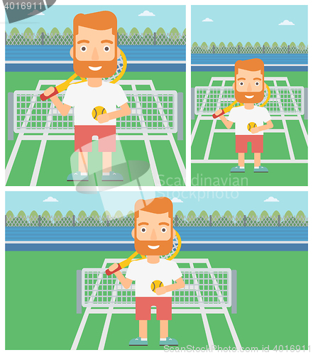 Image of Male tennis player vector illustration.