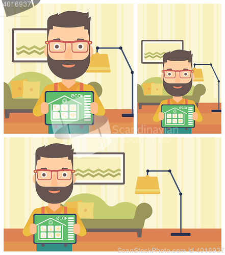 Image of Smart home automation vector illustration.