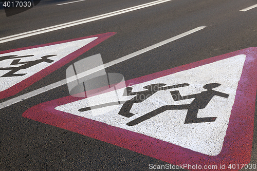 Image of markings on the road