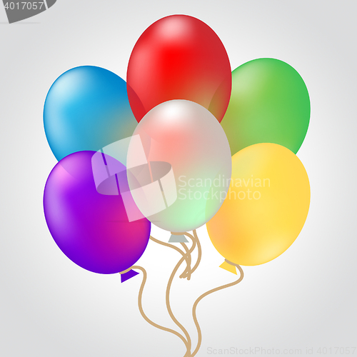 Image of Celebrate With Balloons Shows Decoration And Celebration