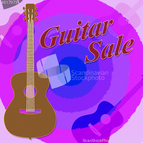 Image of Guitar Sale Indicates Save discounts And Promo