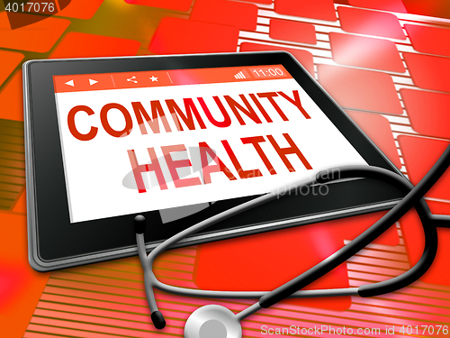 Image of Community Health Shows Group Care 3d Illustration