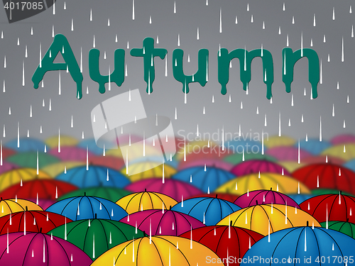 Image of Autumn Rain Represents Fall Downpour And Showers