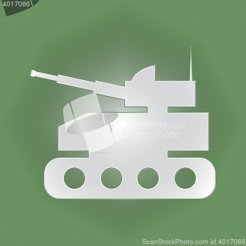 Image of Tank Icon Means Armed War And Weapons