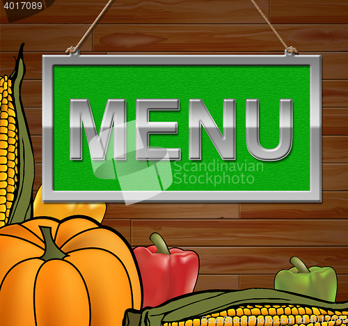 Image of Menu Sign Indicates Restaurant Advertisement 3d Illustration